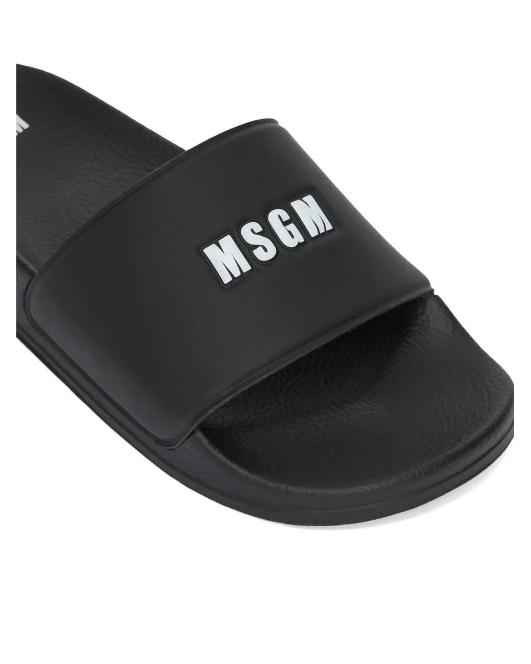 MSGM White Pantoletten Mit Logo
