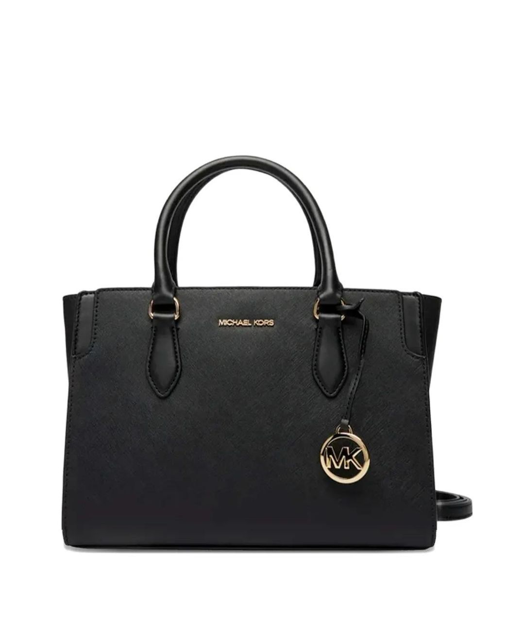 Michael Kors Black Medium Becca Logo-Charm Tote Bag