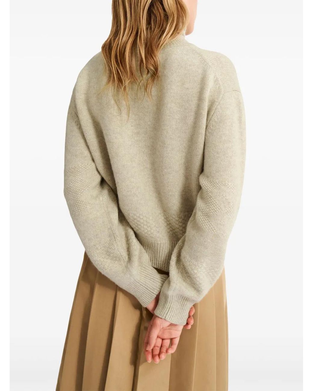 Pringle of Scotland Natural Cashmere Turtleneck Knitted Sweater