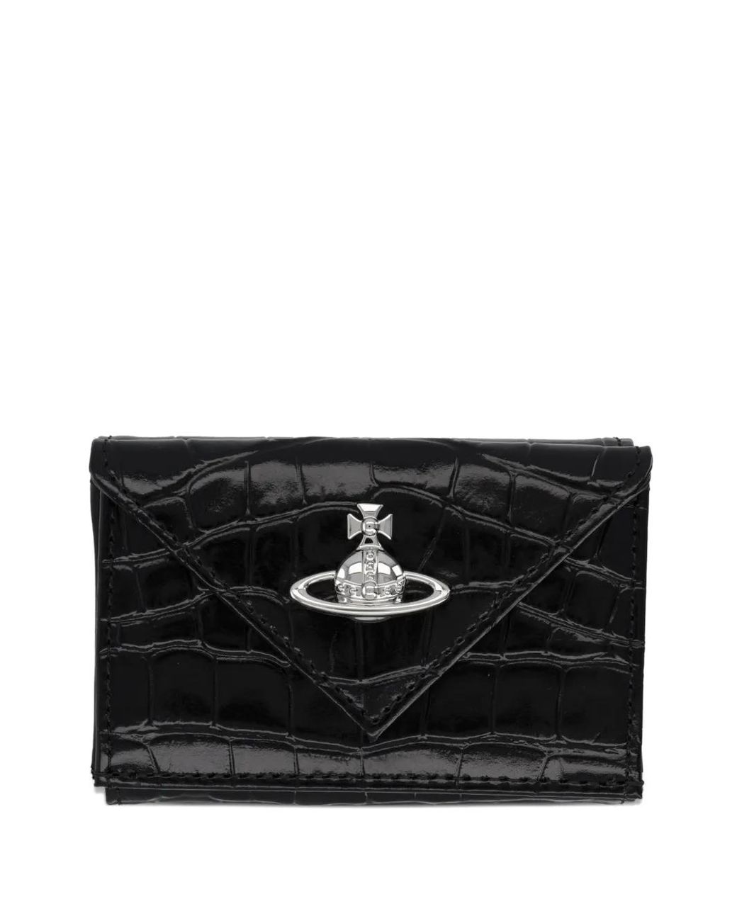 Vivienne Westwood Orb-Detail Croco-Effect Wallet in Black | Lyst