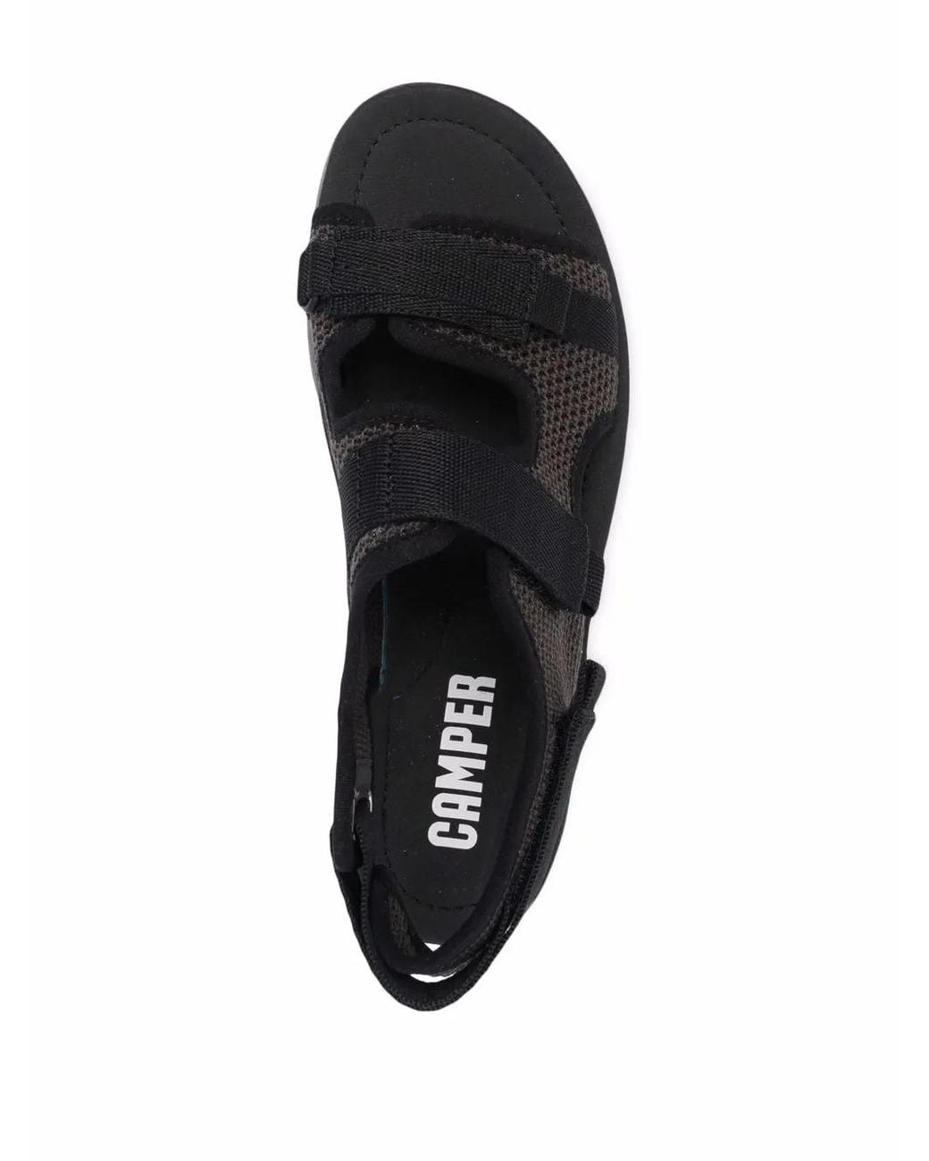 Camper Black Oruga Flat Sandals