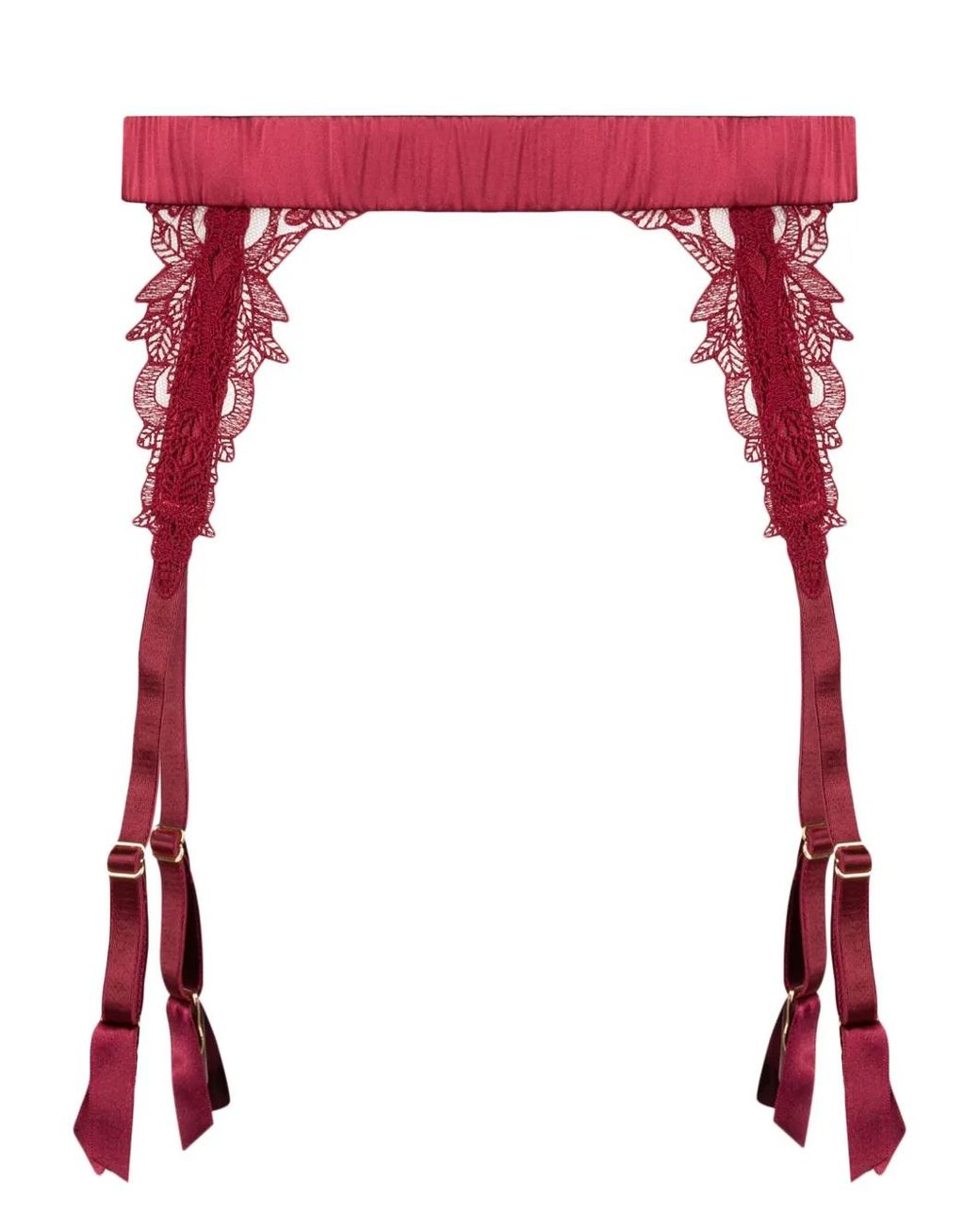 Fleur Of England Red Gisele Silk-Blend Suspender Belt