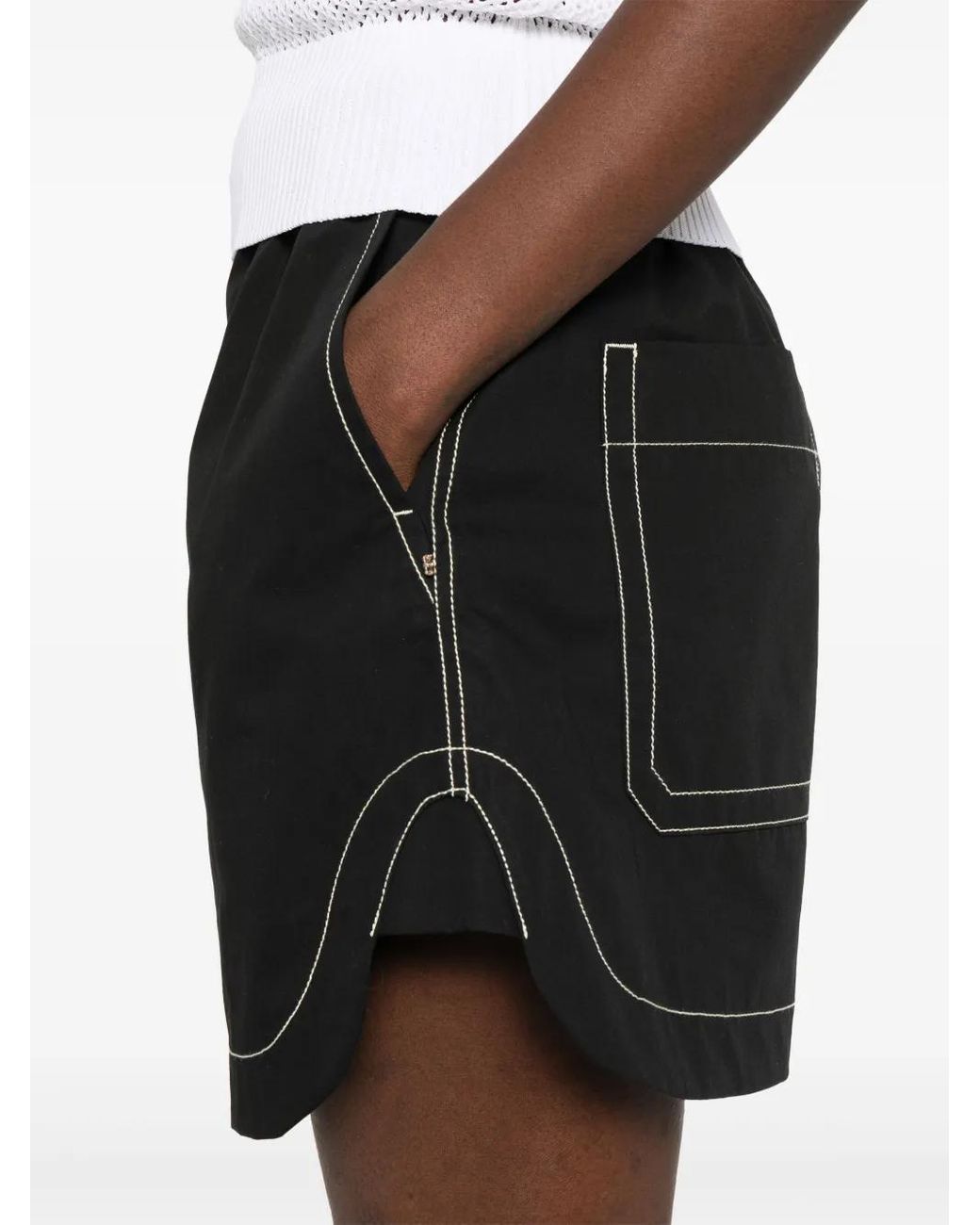 【SPORTMAX】LACRIMA ポプリン ショートパンツ Sportmax Lacrima ショートパンツ ブラック | Lyst