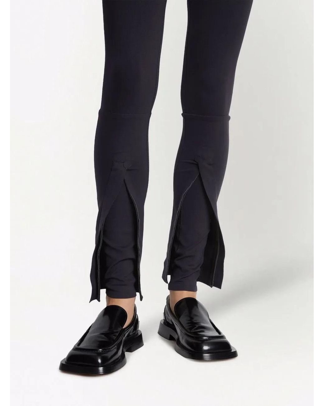 Proenza Schouler Blue Split-Cuffs Leggings