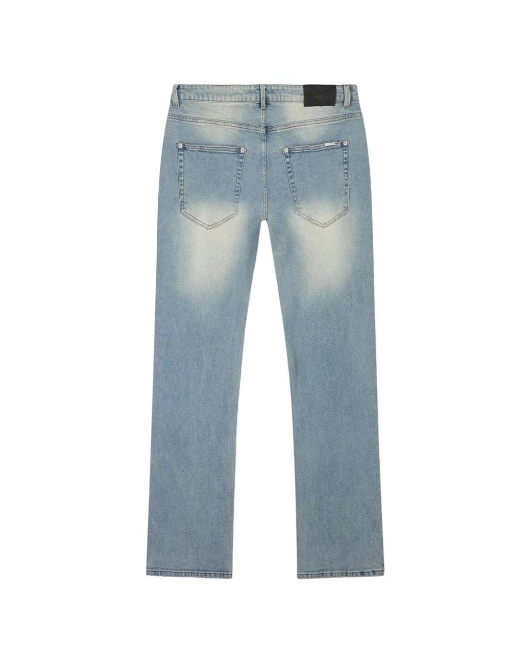 don't waste culture Blue Quiono Washed-Effect Jeans for men