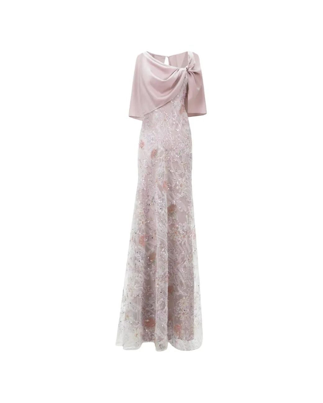 Gemy Maalouf Pink Embroidery Sleeve Maxi Dress