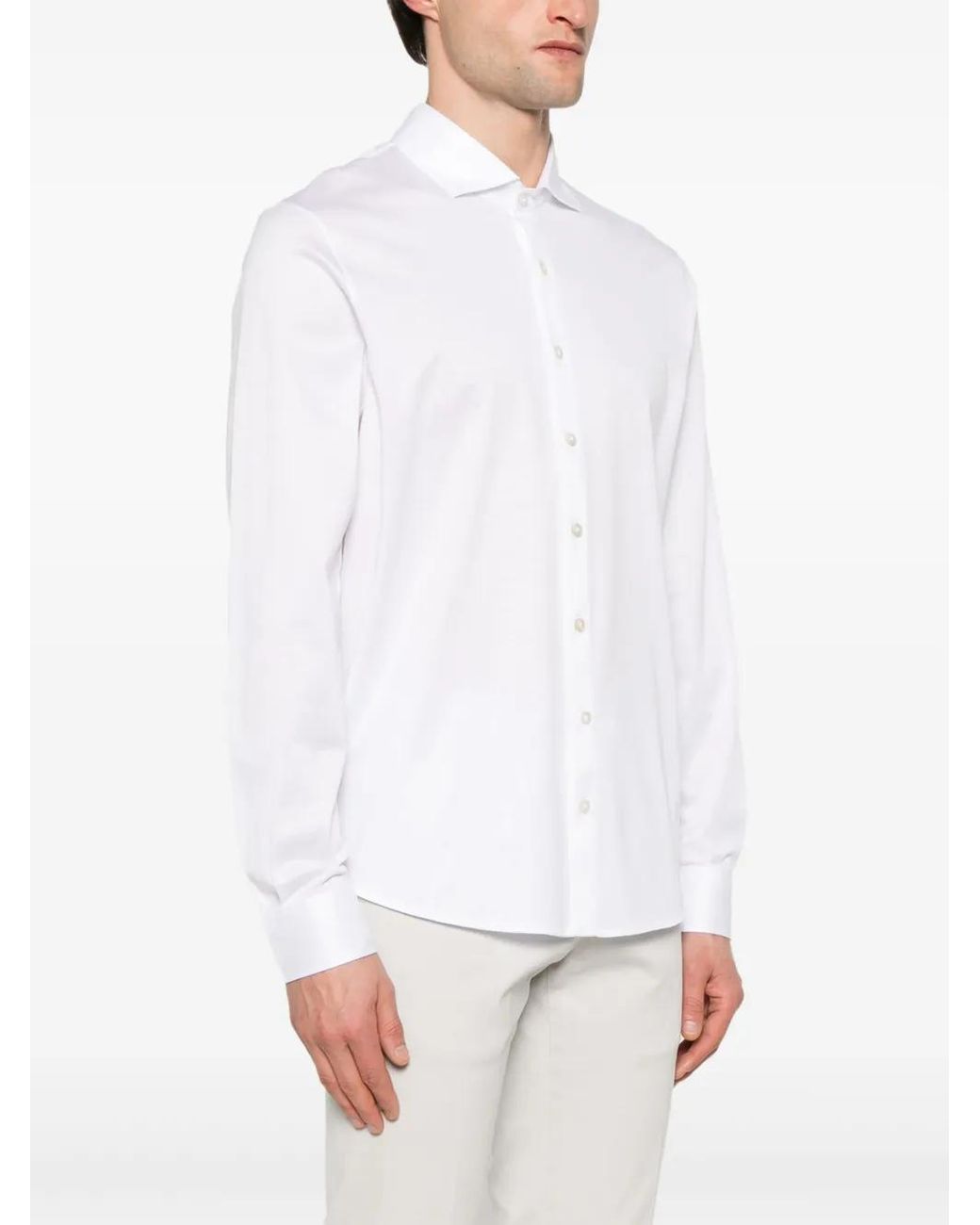 D4.0 White Cotton Shirt for men