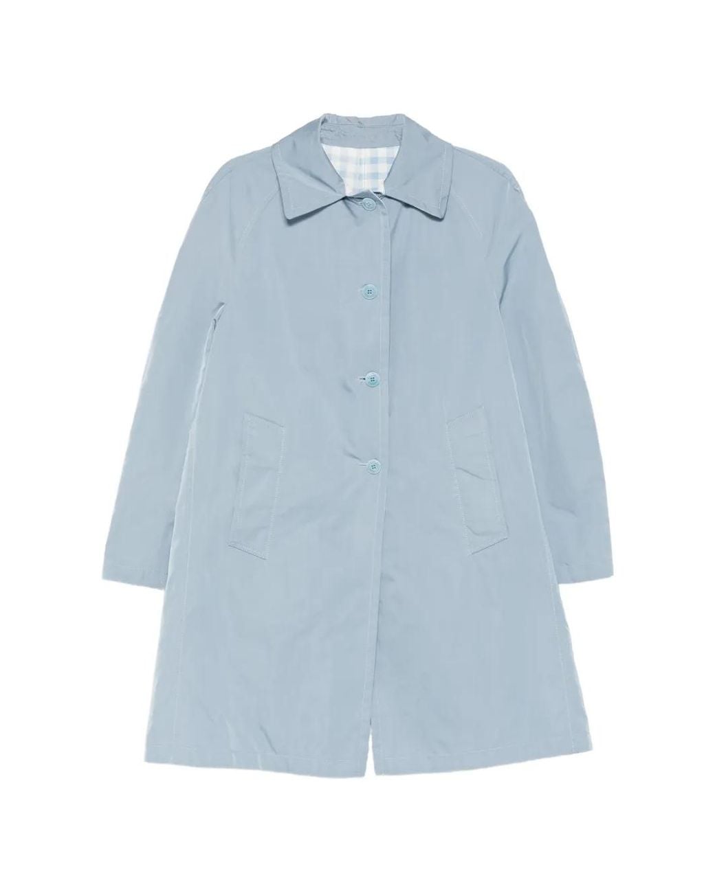 Ermanno Scervino Blue Button-Front Collared Single-Breasted Coat