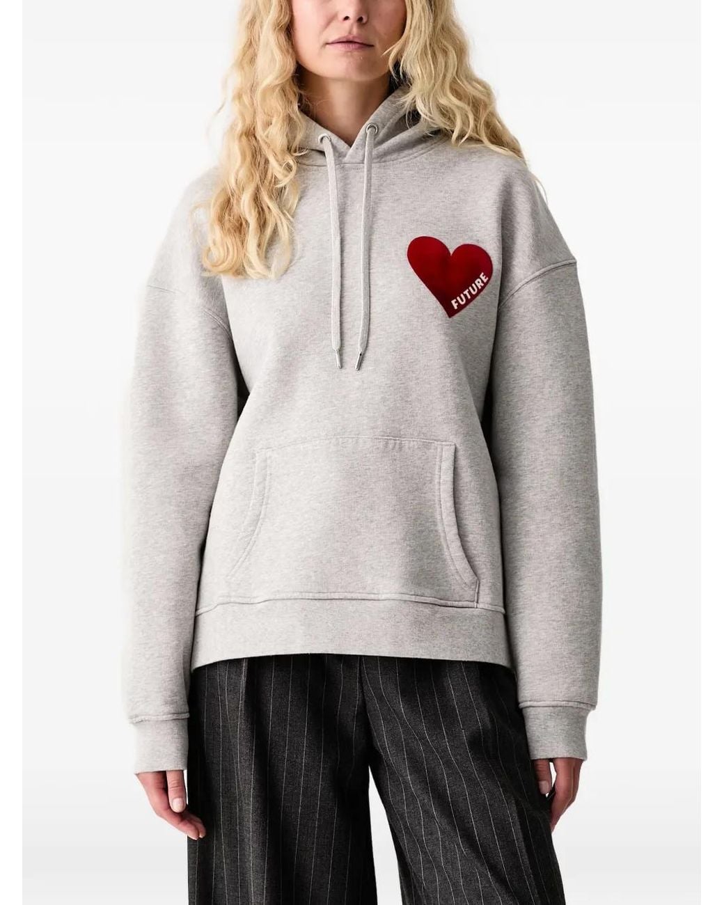 From Future Gray Heart-Patch Hoodie