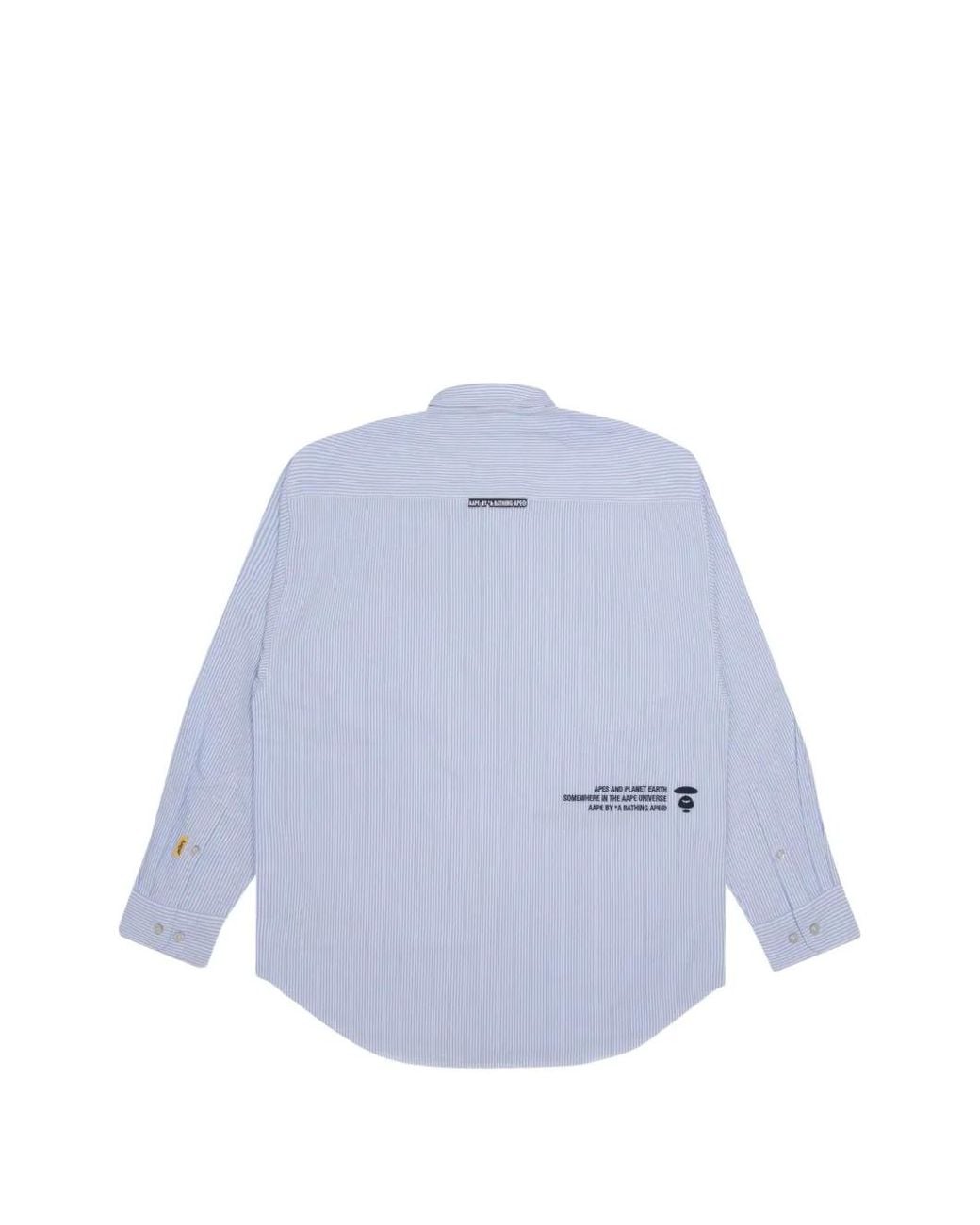 Aape By A Bathing Ape Blue Striped Button-Down Shirt for men