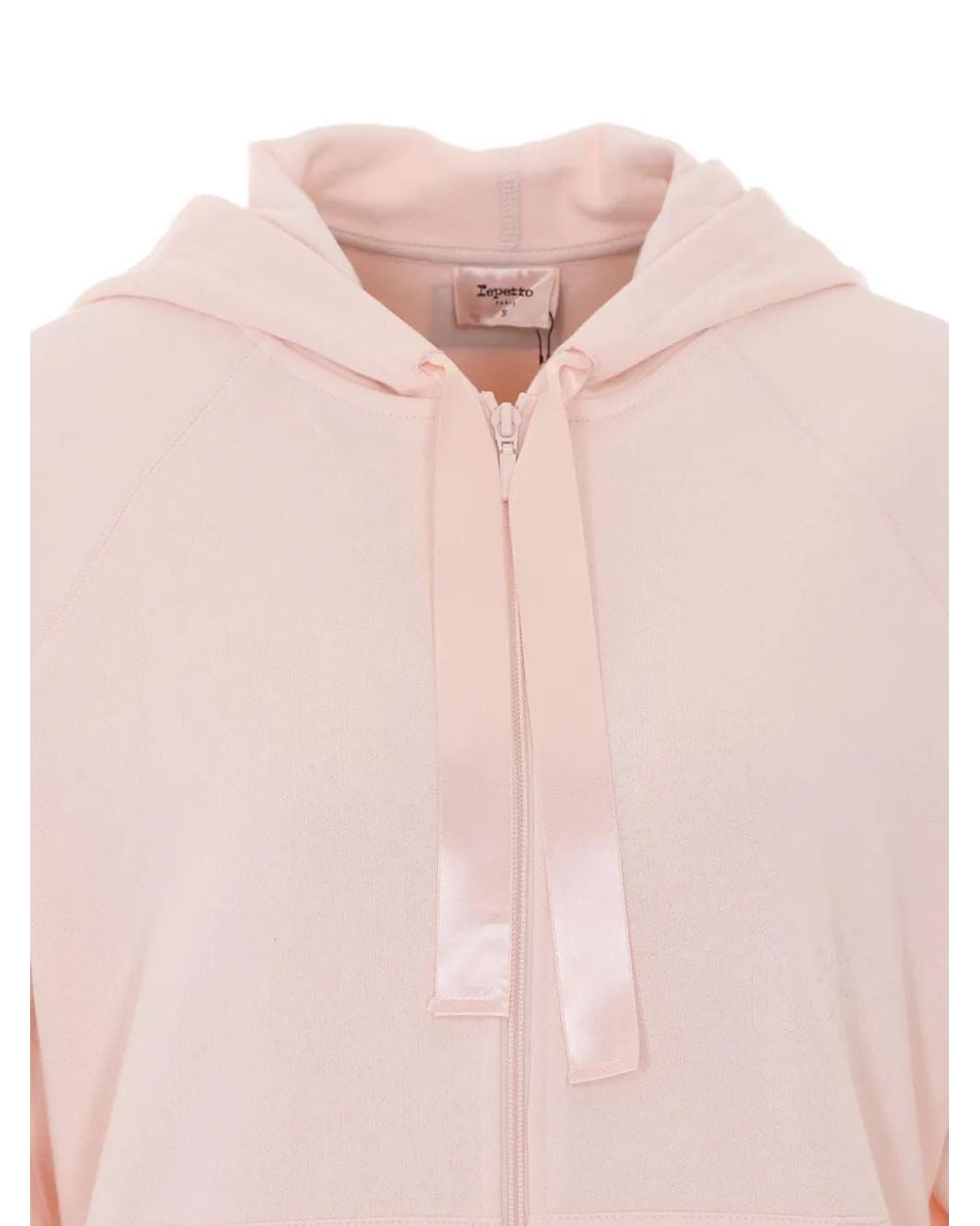 Repetto Pink Satin-Ribbon Hoodie