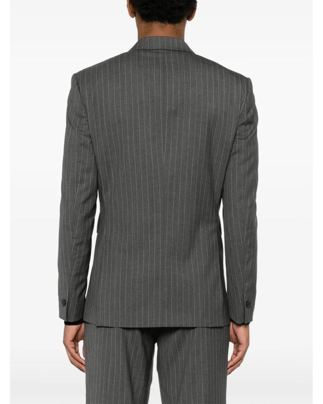 Sandro Gray Striped Virgin Wool Suit Jacket for men