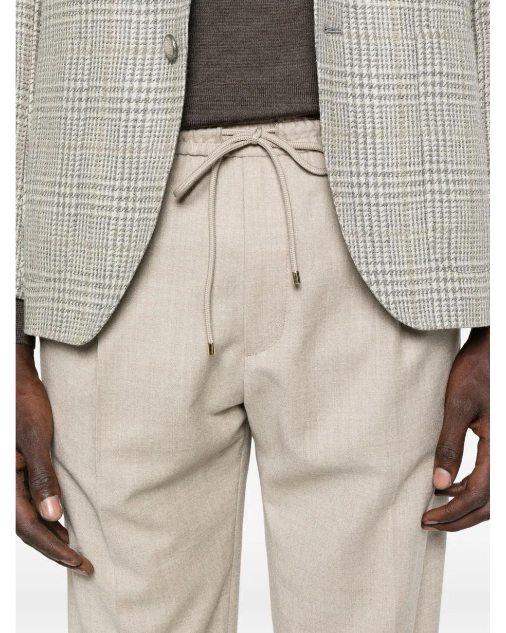 Briglia 1949 Natural Pleated Drawstring Trousers for men