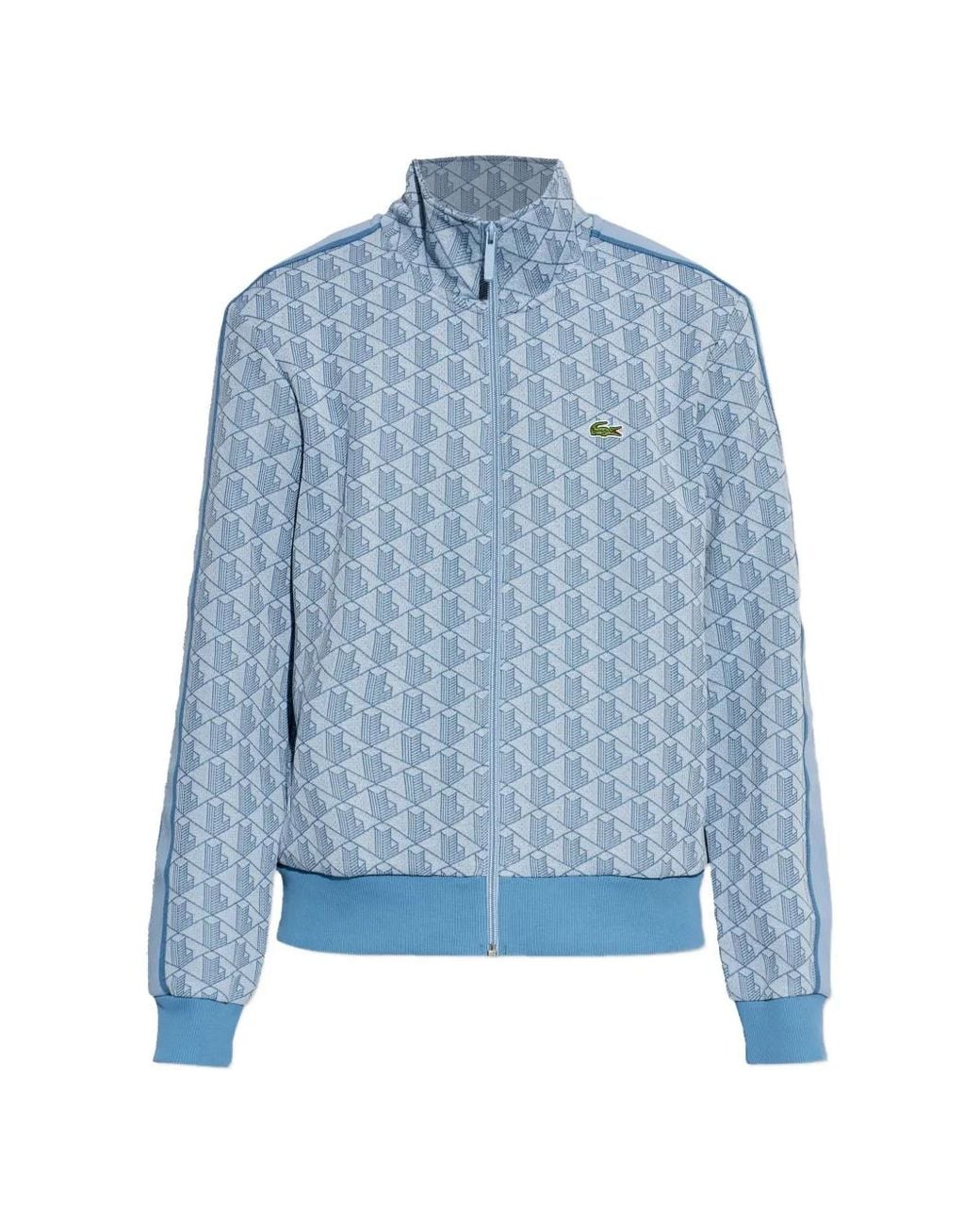 Lacoste Sweater Met Monogram-Print in het Blue voor heren