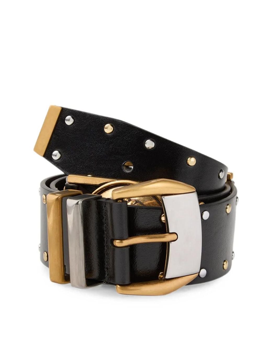 Versace Leren Riem Met Studs in het Black