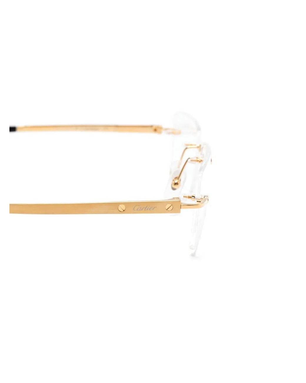 Cartier Metallic Rectangle-Frame Glasses for men