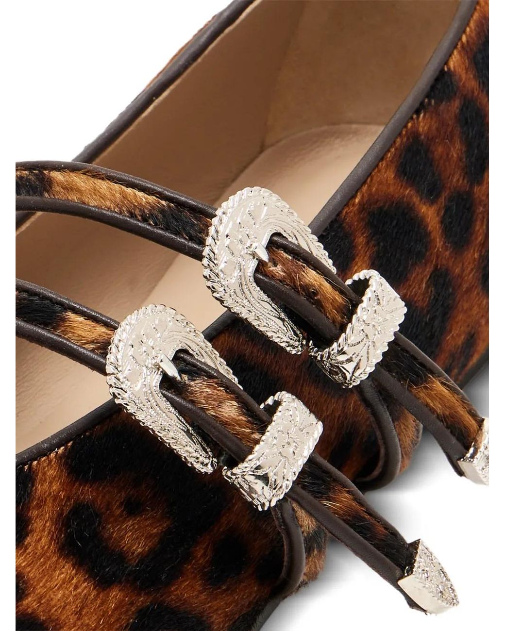 Le Monde Beryl Brown Claudia Buckle-Strap Ballet Flats