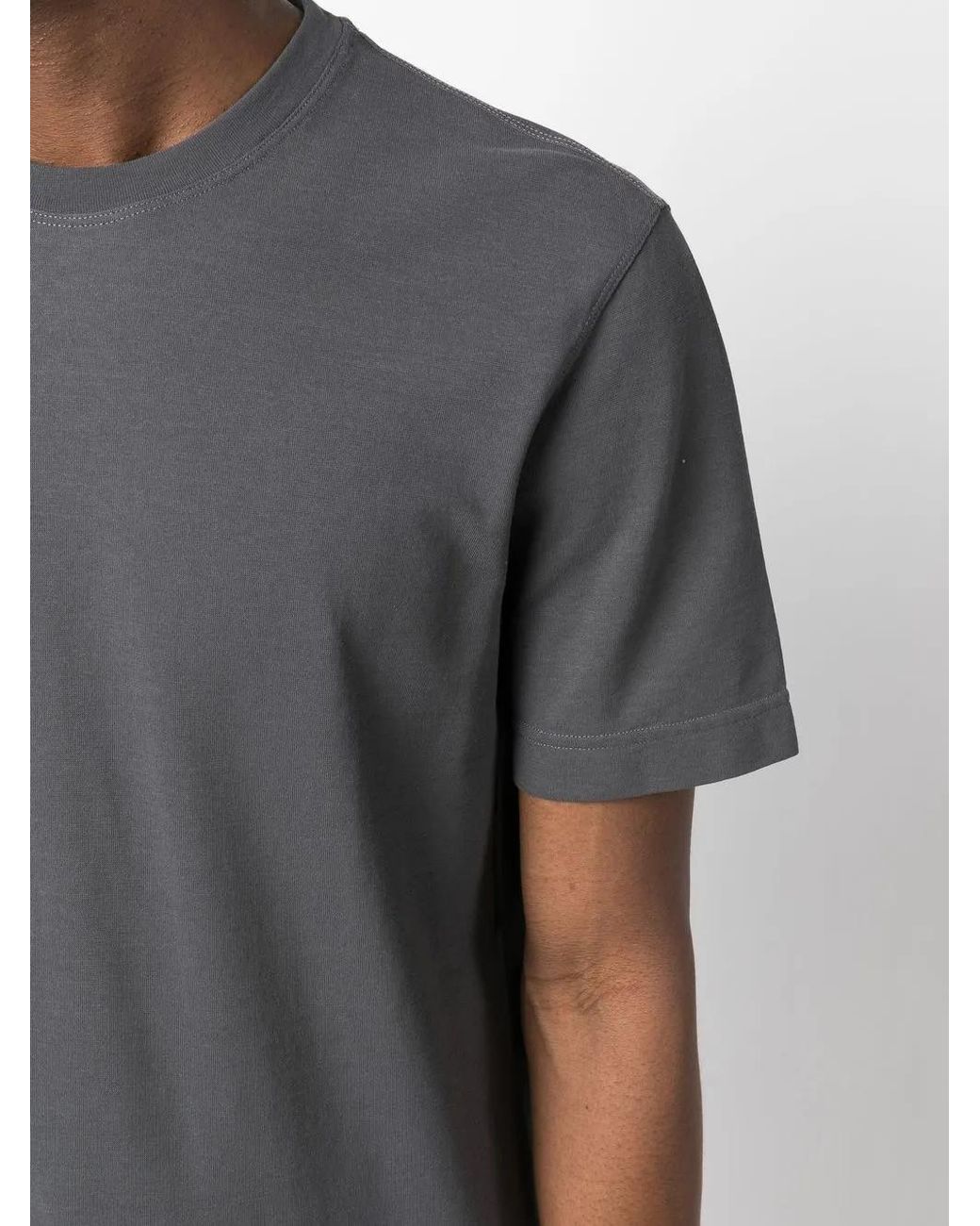 Zanone Gray Round-Neck Short-Sleeve T-Shirt for men