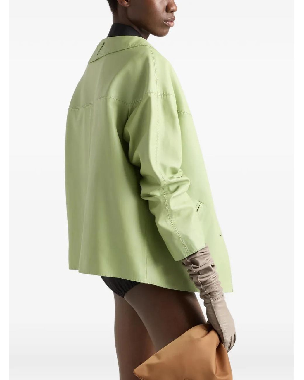 Prada Green Nappa Leather Jacket