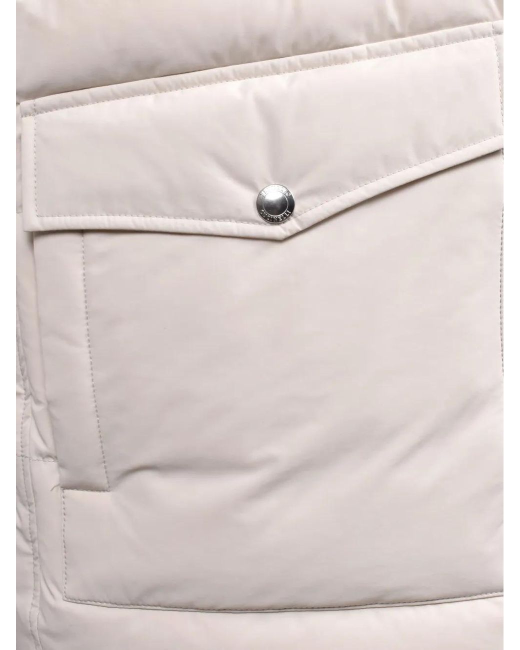 Brunello Cucinelli White Hooded Padded Jacket for men