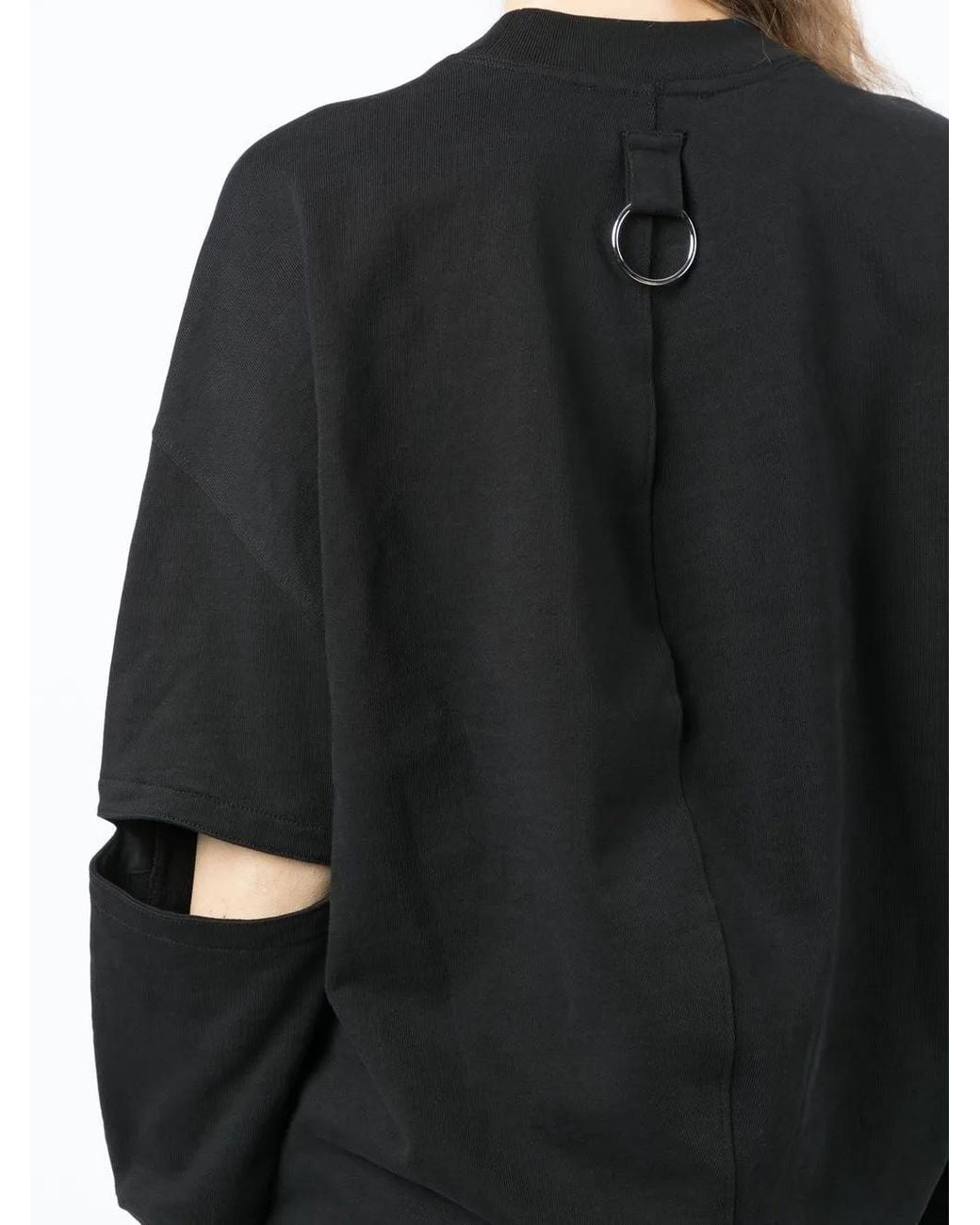 Tibi Black Cut Out-Detail Crew Neck Sweatshirt