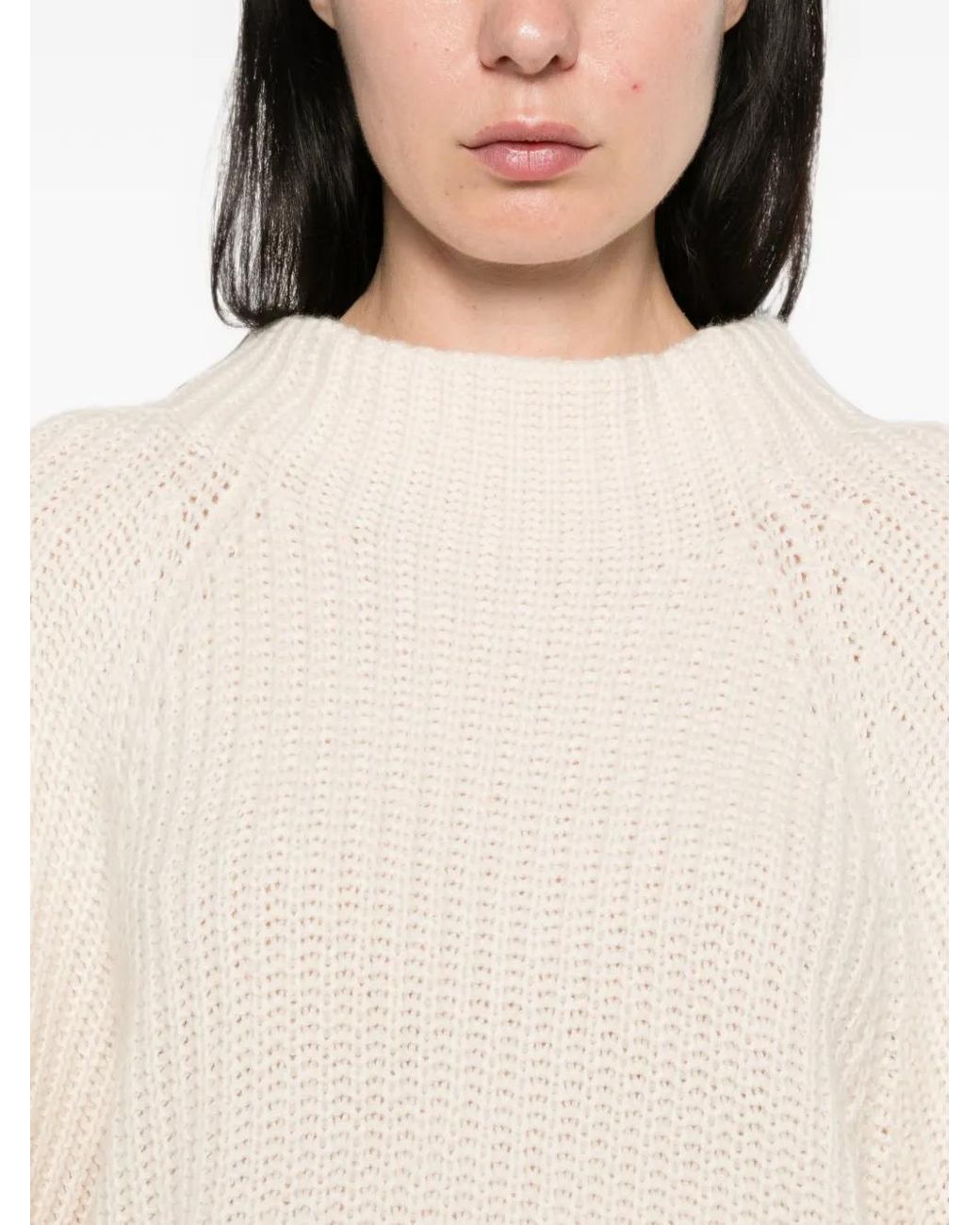 EMERSON RENALDI White Ribbed-Knit Batwing-Sleeve Top
