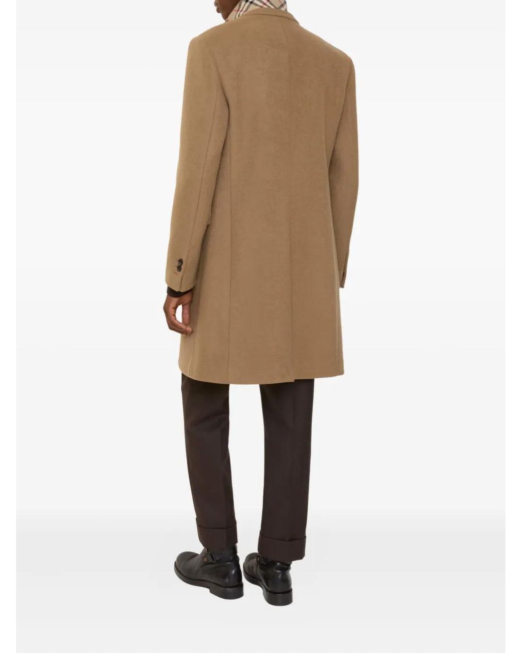 Burberry Natural Wool Tailored Coat for men