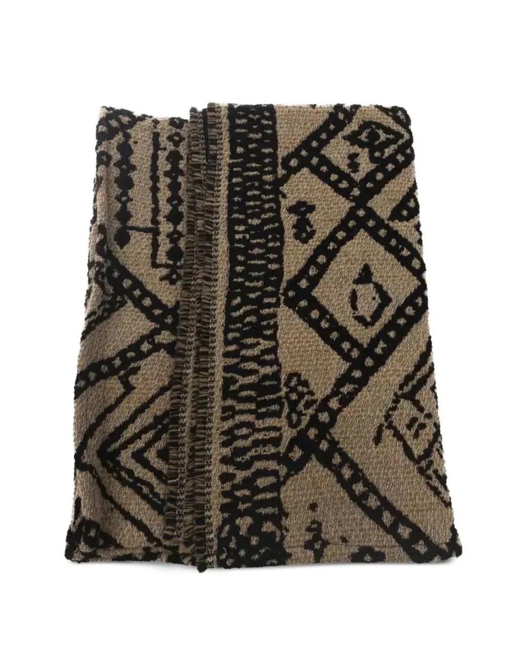 Alpha Studio Black Scandinavian Jacquard Double-Face Scarf