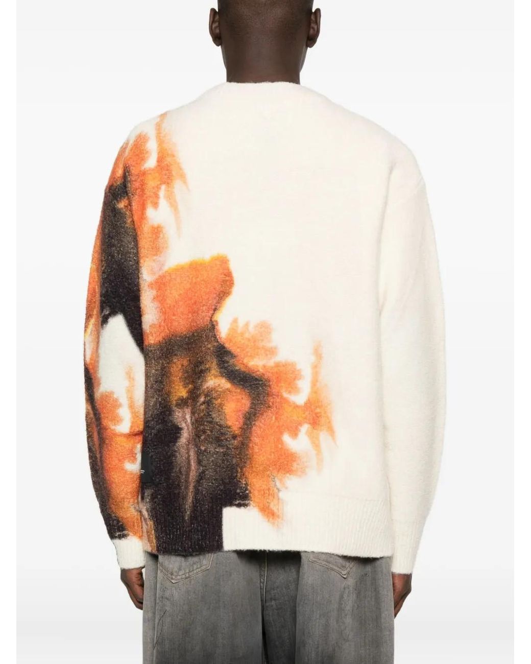 Y-3 Orange Graphic-Print Cardigan for men