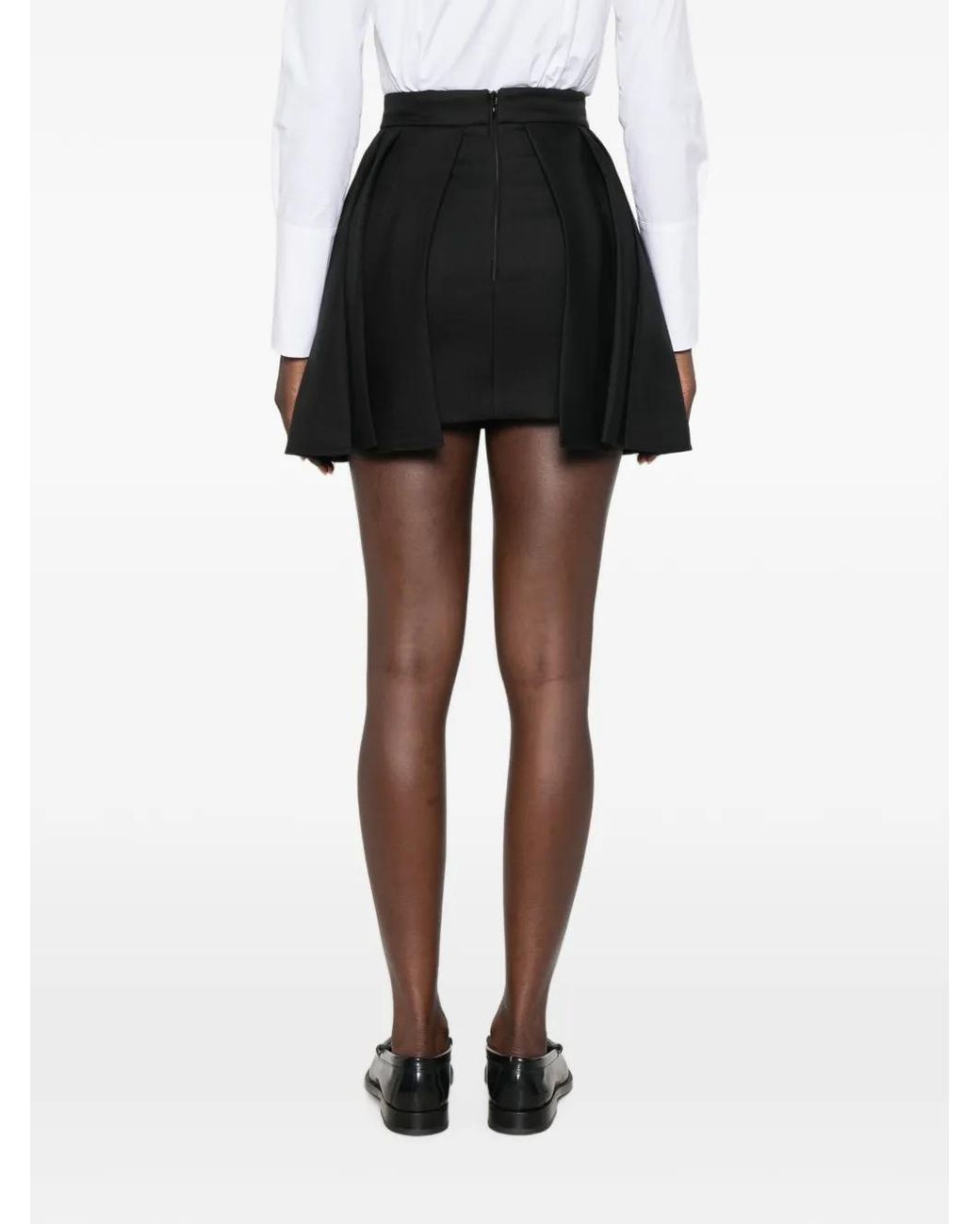 Elisabetta Franchi Black Cool Wool Miniskirt
