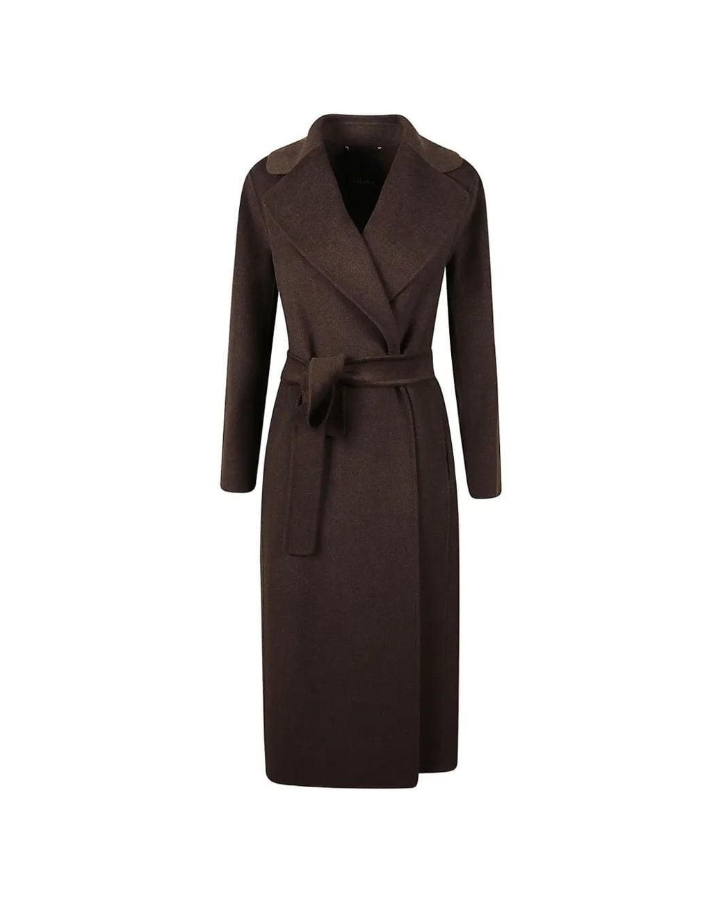 Max Mara Black Belted Shawl-Lapel Coat