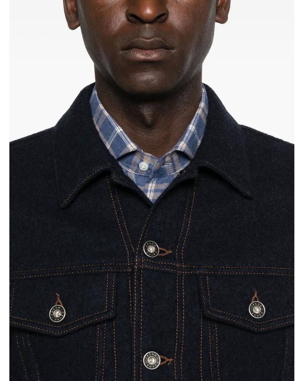 Jacob Cohen Black Button-Fastening Flap-Pocket Denim Jacket for men