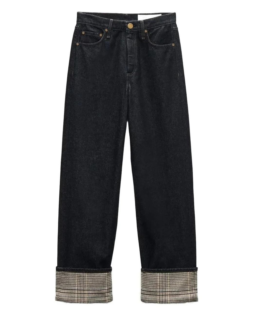 Rag & Bone Blue Shea Checked-Cuff Jeans