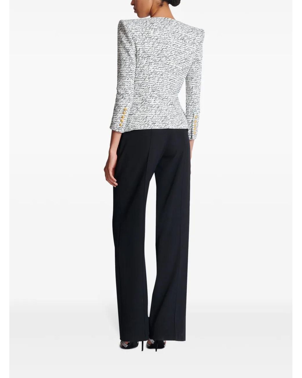 Balmain Blue Love Letter Print Tailored Mini Jacket