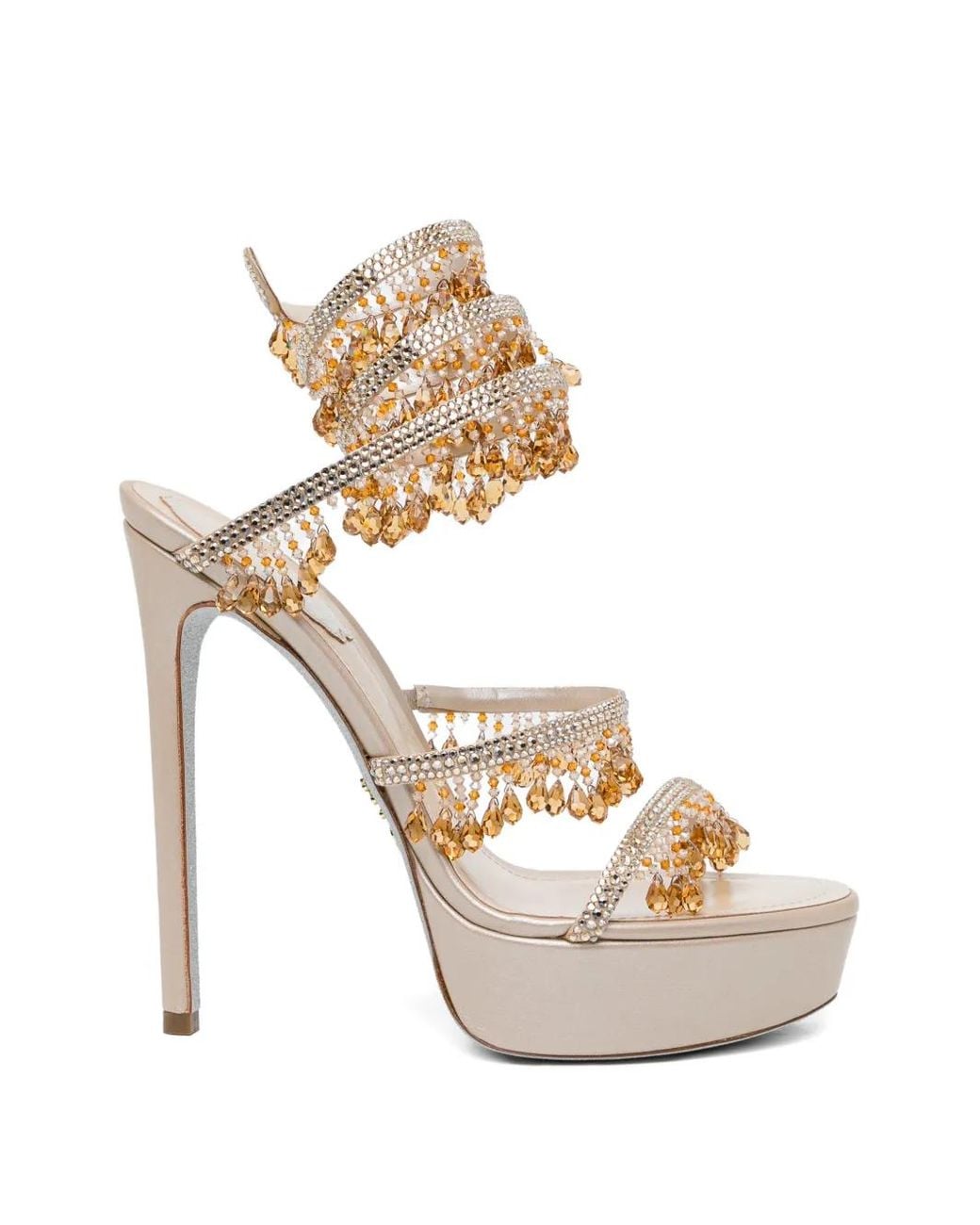 Rene Caovilla Metallic 130Mm Crystal-Embellished Sandals