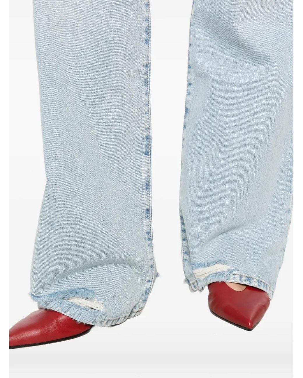 ICON DENIM Blue Iris Distressed-Hem Jeans
