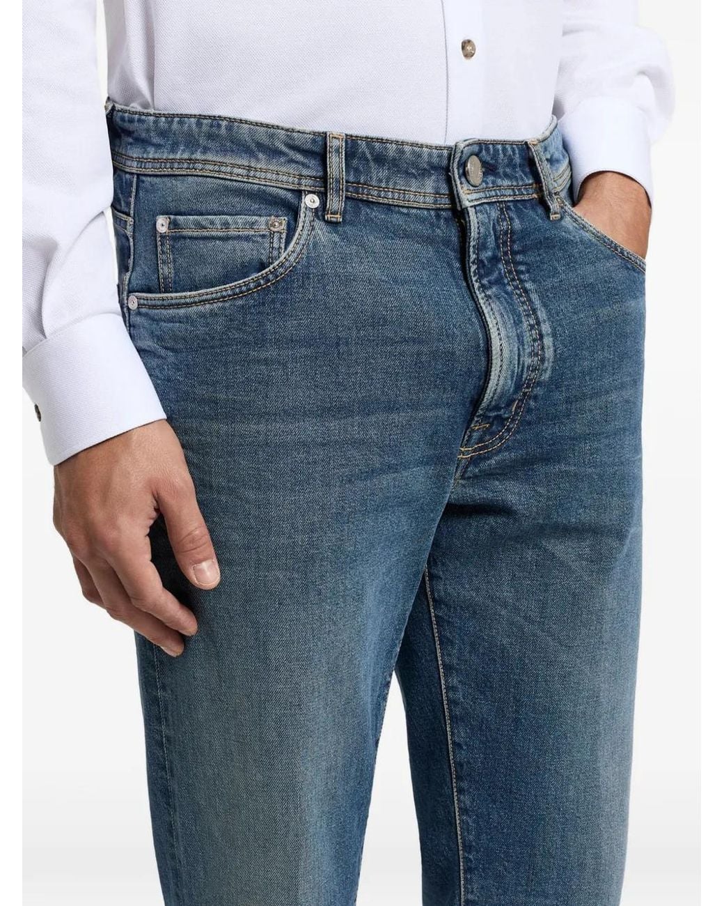 Peserico Blue Pocket Trousers for men
