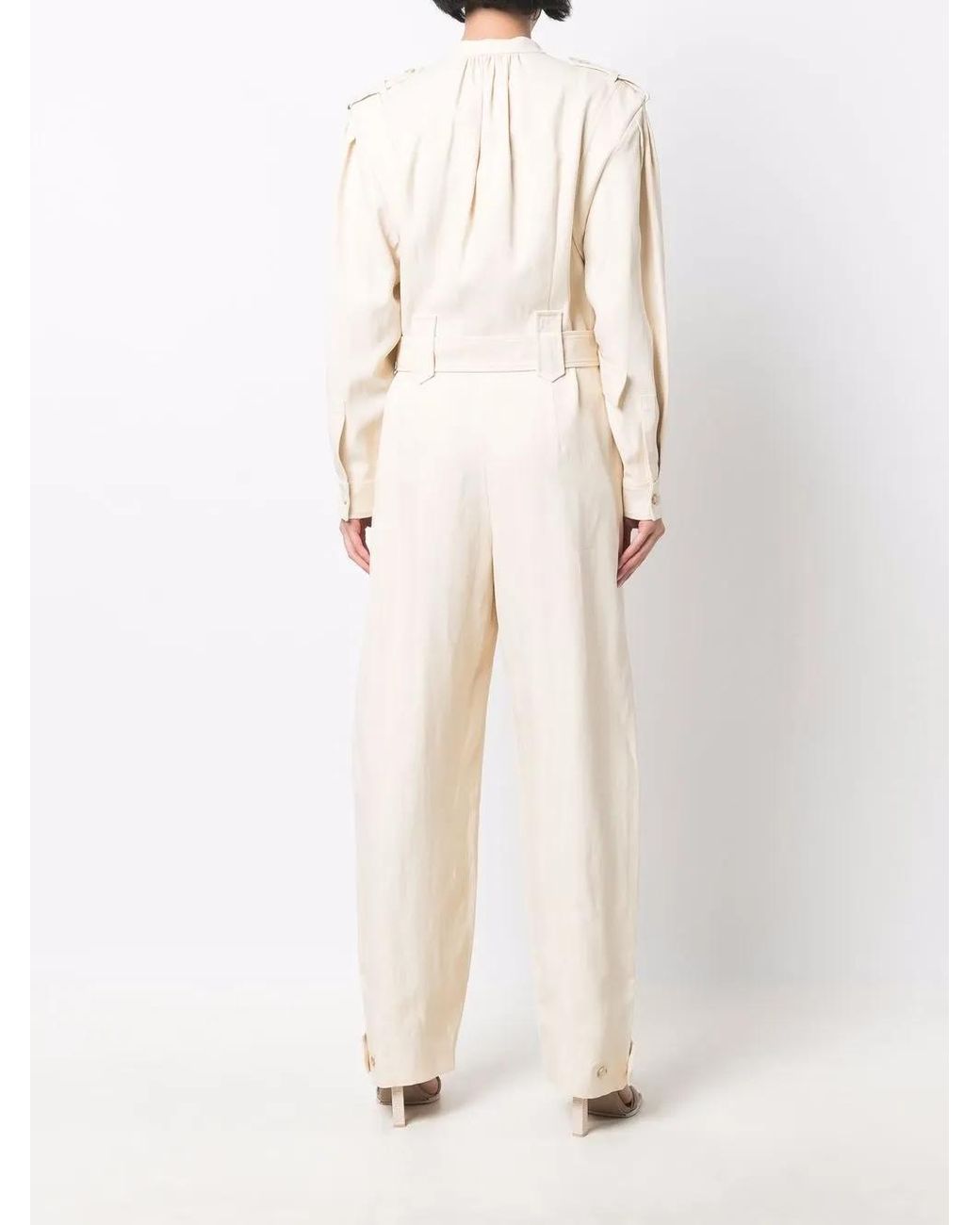 Alberta Ferretti White Belted Jumpsuit