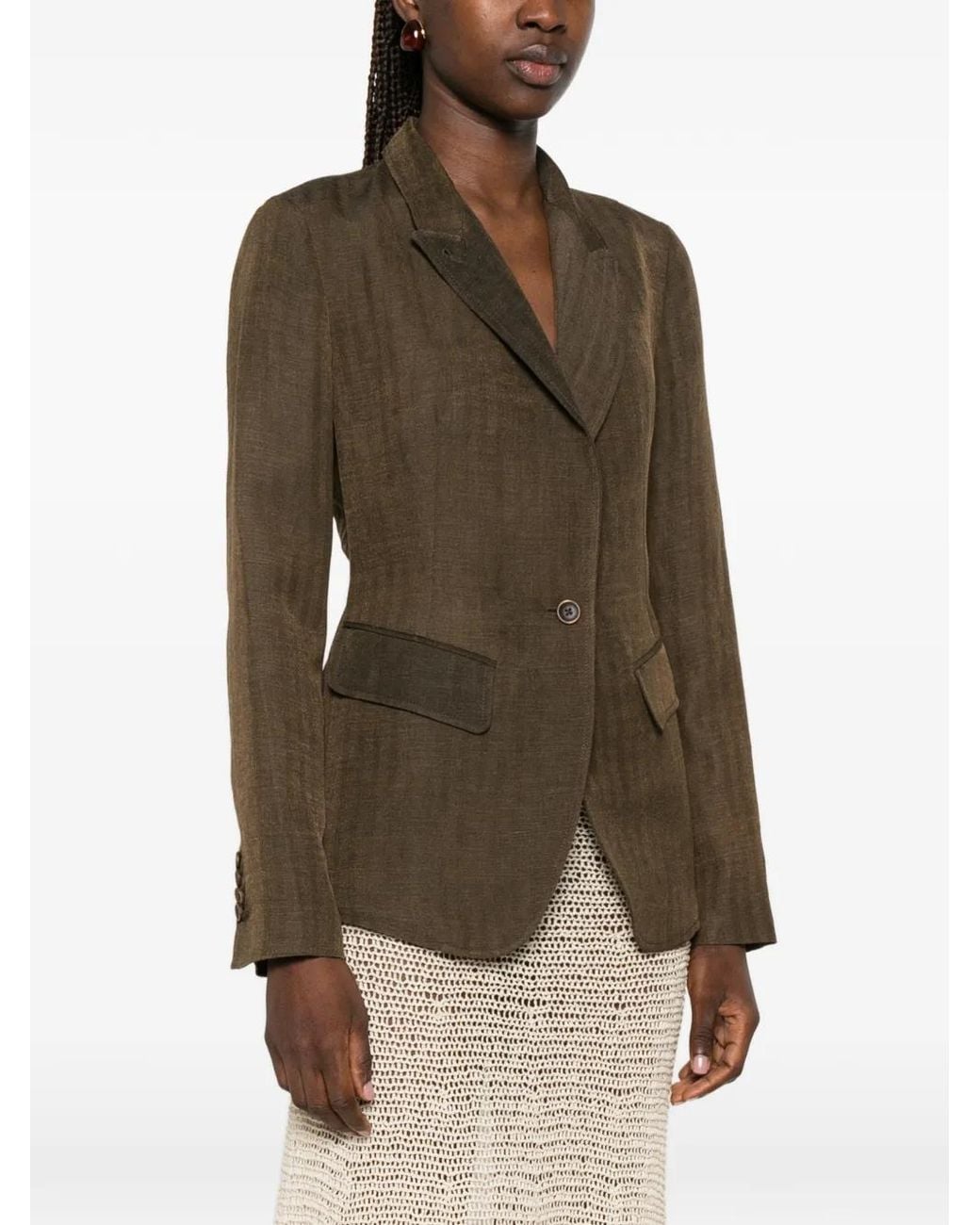 Uma Wang Brown Twisted Asymmetric Jacket