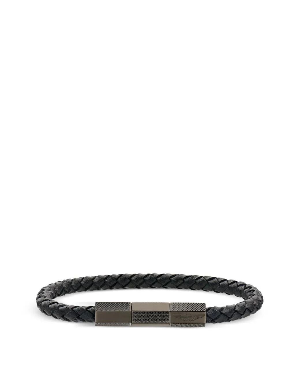 Aston Martin White Bracelet En Cuir Tressé for men