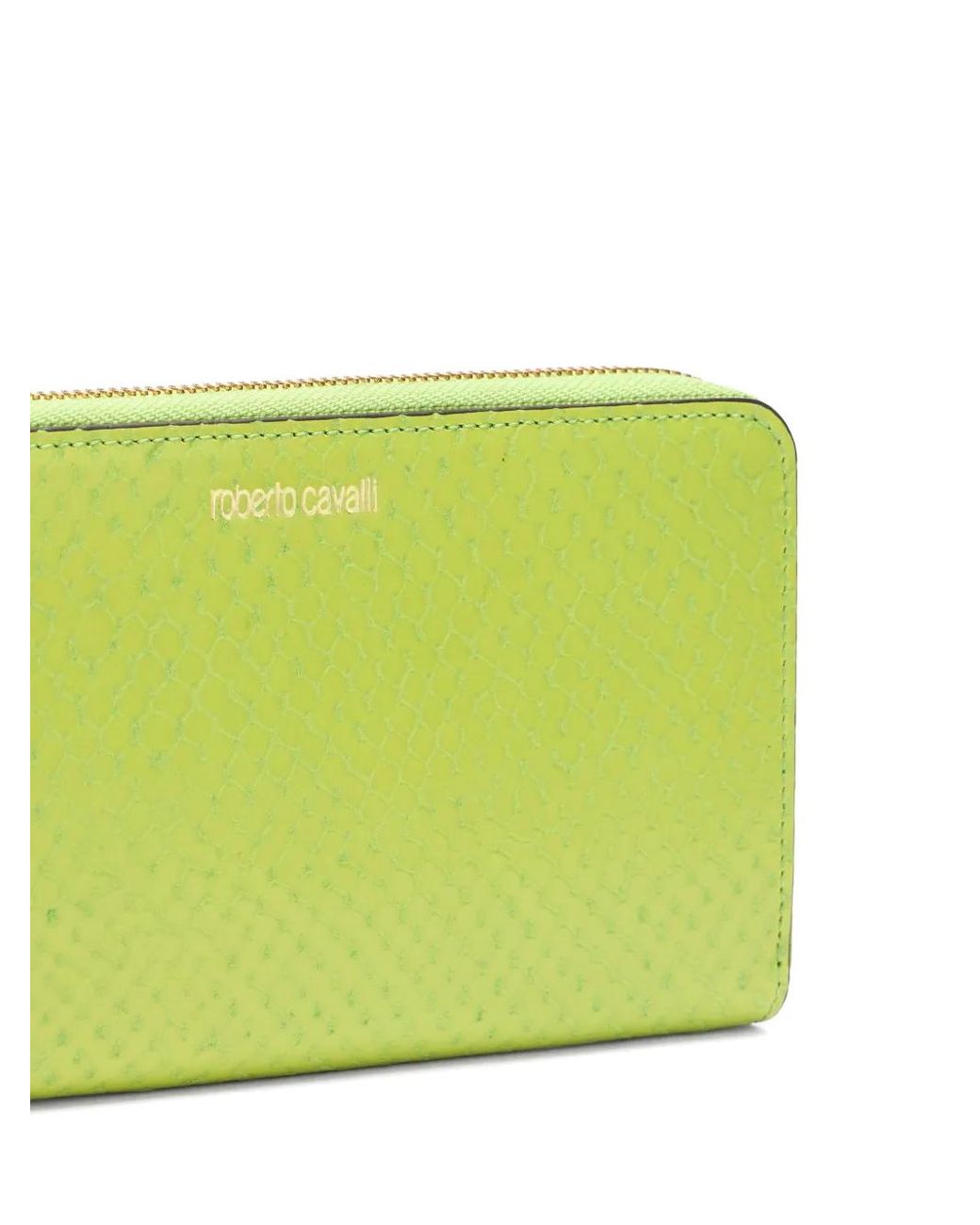 Roberto Cavalli Green Leather Wallet