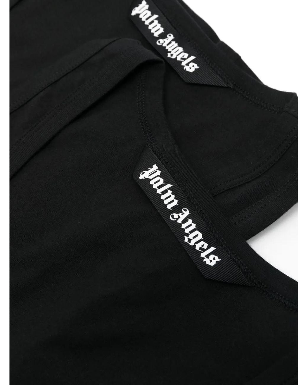 Palm Angels Black Cotton Tank Top (Pack Of Two) for men