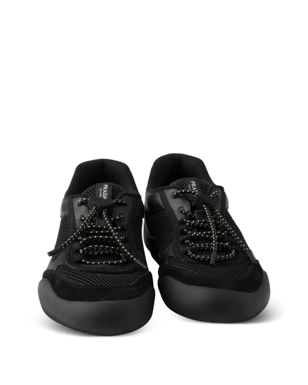 Prada Black Speedrock Mesh Fabric Sneakers