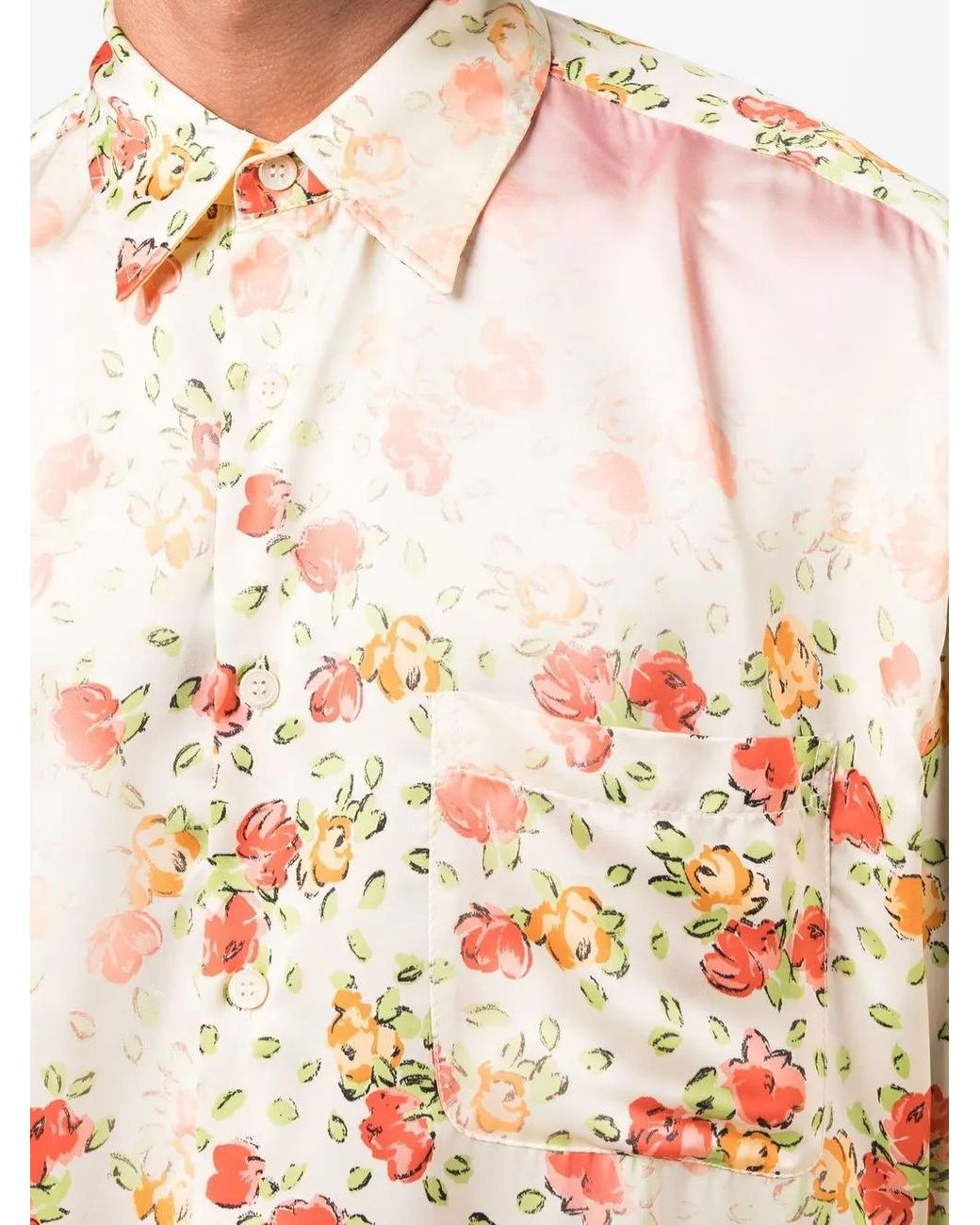 Marni Natural Floral-Print Long-Sleeve Shirt for men