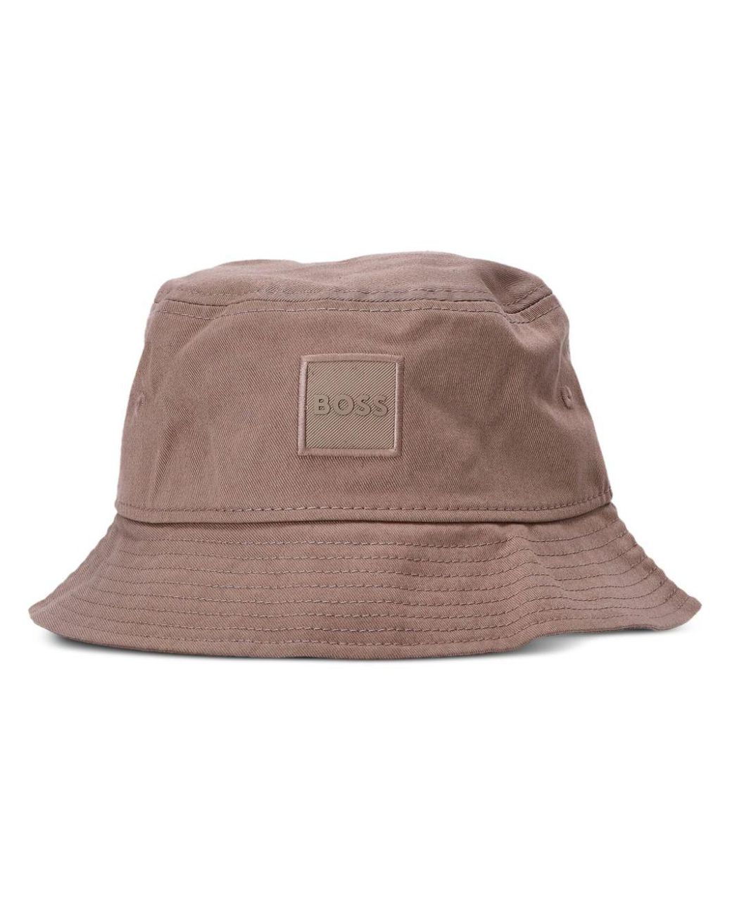 BOSS Logo-appliqué Cotton Bucket Hat in Brown for Men