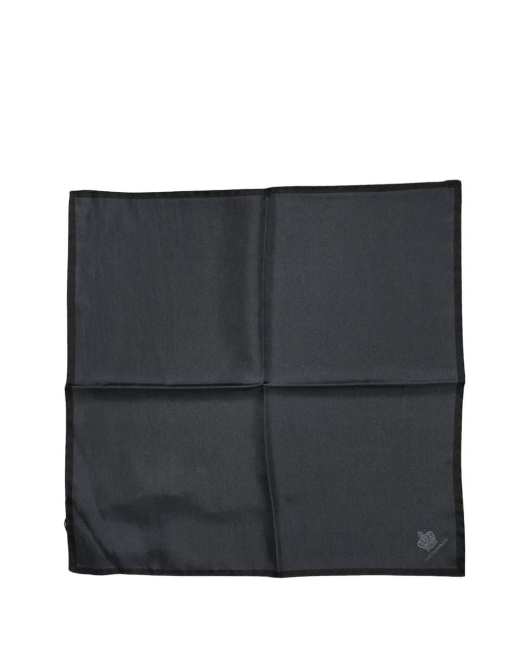 Dolce & Gabbana Black Dark- Dg-Crown Silk Square Scarf