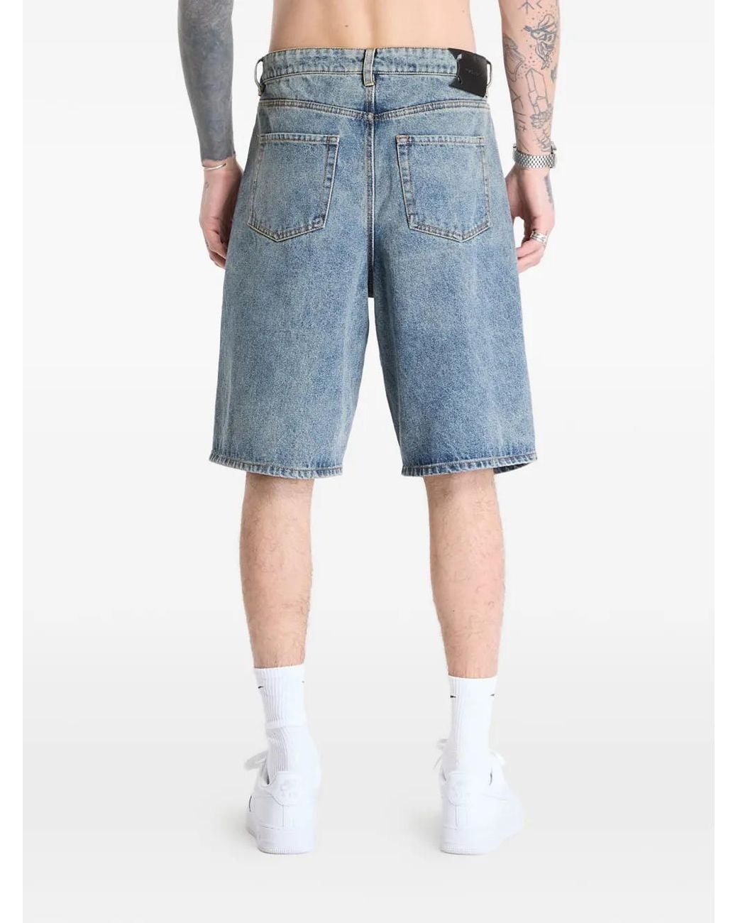 Daily Paper Blue Embroidery Denim Shorts for men