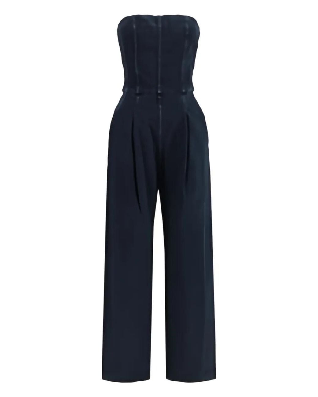 Agolde Blue Agyness Strapless Jumpsuit