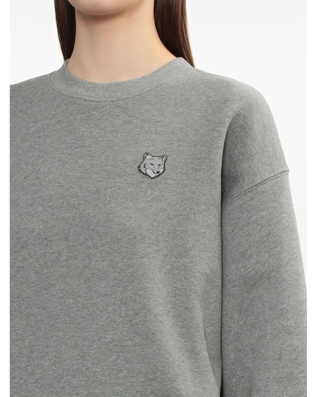 Maison Kitsuné Gray Bold Fox Head-Patch Sweatshirt