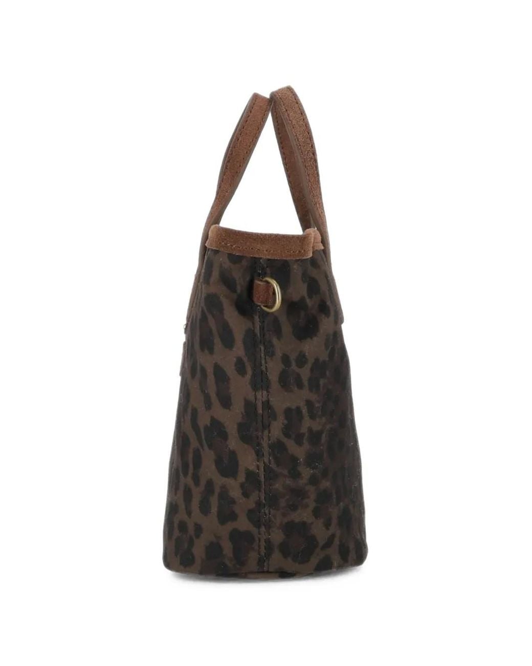 Mc2 Saint Barth Black Mini City Leopard-Print Tote Bag